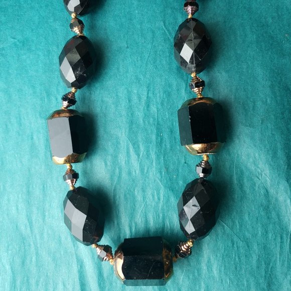 Liz Claiborne Black and Gold Necklace - Picture 1 of 4